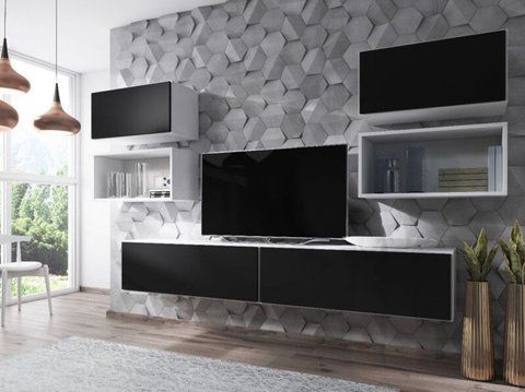 Стенка ROCO 3 Cama Белый Мат / Черный Мат фотография