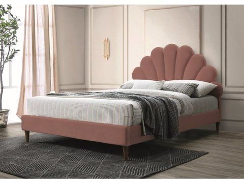 Кровать SANTANA Velvet Signal 160x200 Розовый фотография