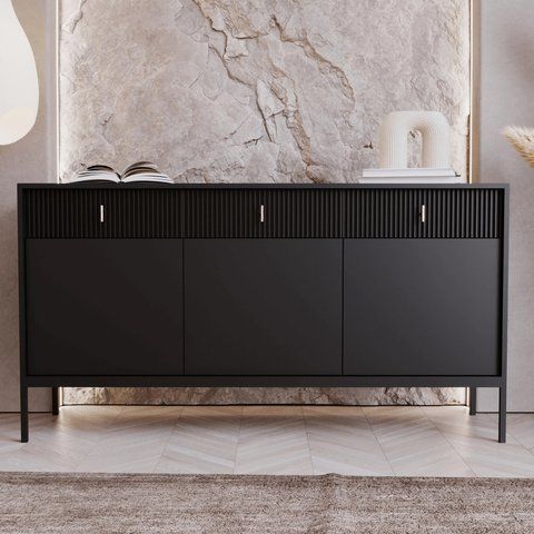 Комод MEBEL ELITE MARCOS 154 Чорний фотографія