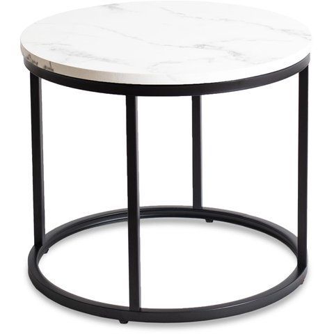 Журнальний столик CONNY MEBEL ELITE 53x53 Білий мармур фотографія