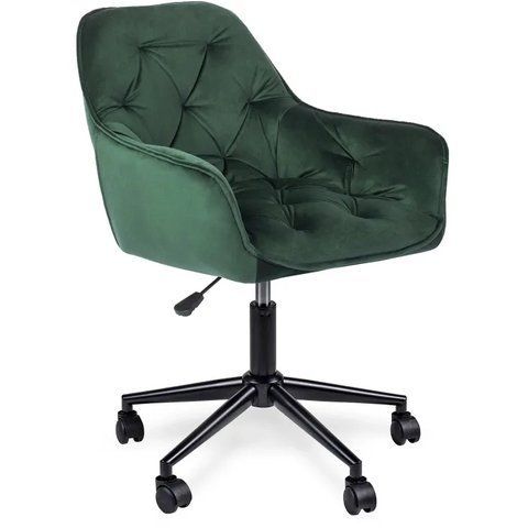 Стул офисный поворотный бархатный MEBEL ELITE MILAN 2 Velvet Зеленый / Черный фотография