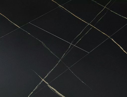 Стіл Розкладний GASTON Signal 100(135)x100 Чорний Ефект Мармуру / Чорний Мат фотографія
