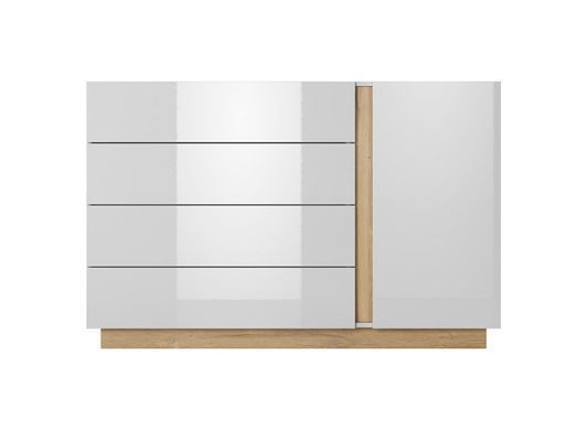 Комод Perfect Home Арко / Arco 1-дверный с 4 ящиками 1D4S/138 Белый глянец/дуб грандсон фотография