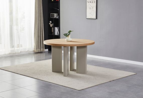 Стіл шпоноване МДФ Амбра TM-235 VETRO 120x120 ясень + теплий пісок фотографія