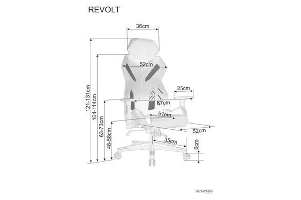 Комп'ютерне крісло REVOLT Signal Чорний / Червоний фотографія