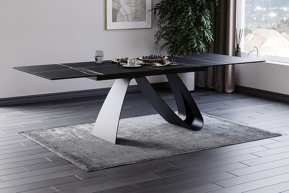 Стіл Обідній DIUNA CERAMIC Signal CERAMIC SAHARA NOIR 160(240)X90 Чорна Сахара Нуар / Чорний мат фотографія