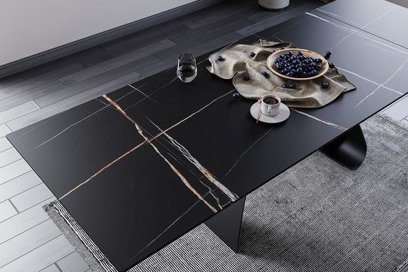 Стіл Обідній DIUNA CERAMIC Signal CERAMIC SAHARA NOIR 160(240)X90 Чорна Сахара Нуар / Чорний мат фотографія