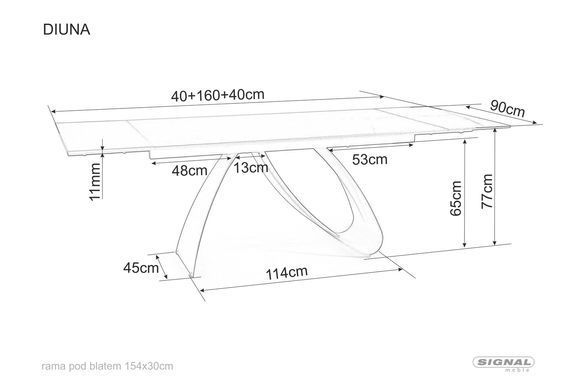 Стіл Обідній DIUNA CERAMIC Signal CERAMIC SAHARA NOIR 160(240)X90 Чорна Сахара Нуар / Чорний мат фотографія