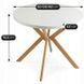 Стіл розкладний круглий MEBEL ELITE DORIAN 80(160)х80 см Білий/дуб золотий