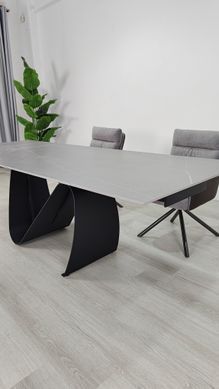 Стіл розкладний JULIAN CERAMIC Intarsio 160(240)*90 сірий мат/чорний фотографія
