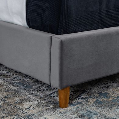 Кровать бархатная MEBEL ELITE DENNIS Velvet 90x200 Темно Серый фотография