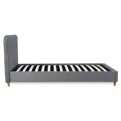 Кровать бархатная MEBEL ELITE DENNIS Velvet 90x200 Темно Серый фотография