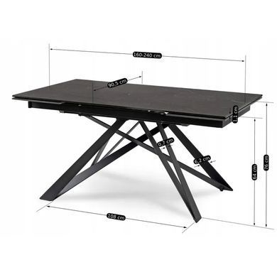 Стол раскладной MEBEL ELITE MAXIME 160(240)х91 см Черный мрамор фотография