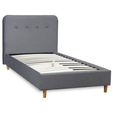 Кровать бархатная MEBEL ELITE DENNIS Velvet 90x200 Темно Серый фотография