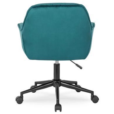 Стілець офісний поворотний оксамитовий MEBEL ELITE MILAN 2 Velvet Бірюзовий / Чорний фотографія