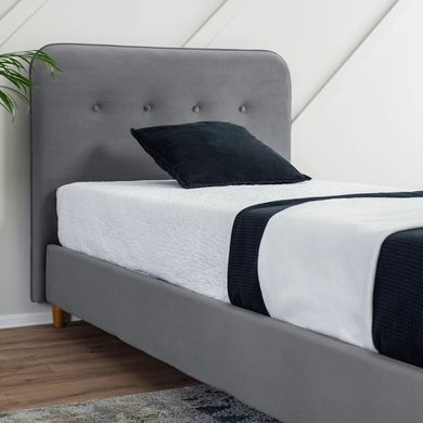 Кровать бархатная MEBEL ELITE DENNIS Velvet 90x200 Темно Серый фотография