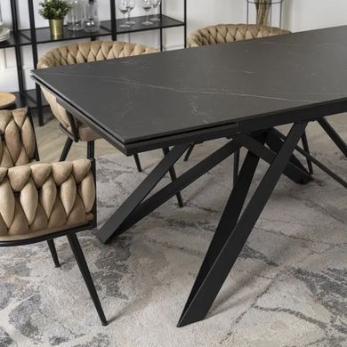 Стол раскладной MEBEL ELITE MAXIME 160(240)х91 см Черный мрамор фотография