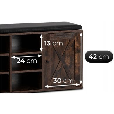 Тумба для взуття MEBEL ELITE ARYA 110 см рустикальний дуб/чорний фотографія