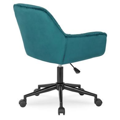 Стілець офісний поворотний оксамитовий MEBEL ELITE MILAN 2 Velvet Бірюзовий / Чорний фотографія