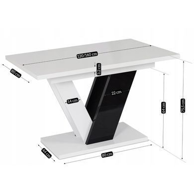 Стіл розкладний MEBEL ELITE CLARK 120(160)х80 см Білий фотографія