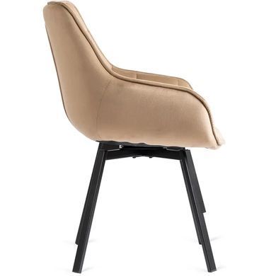 Стул поворотный бархатный MEBEL ELITE LUNA Velvet Бежевый фотография