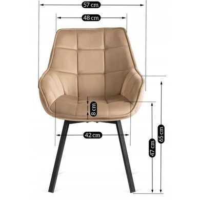 Стул поворотный бархатный MEBEL ELITE LUNA Velvet Бежевый фотография