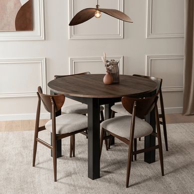 Стіл розкладний круглий MEBEL ELITE HARRY 102(142)х102 см Горіх фотографія