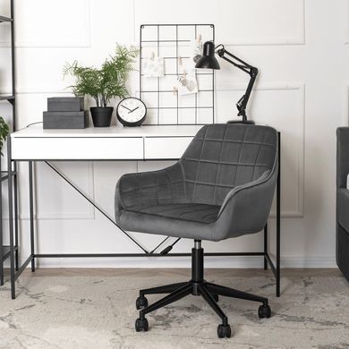 Стілець офісний поворотний оксамитовий MEBEL ELITE LUCY Velvet Сірий фотографія