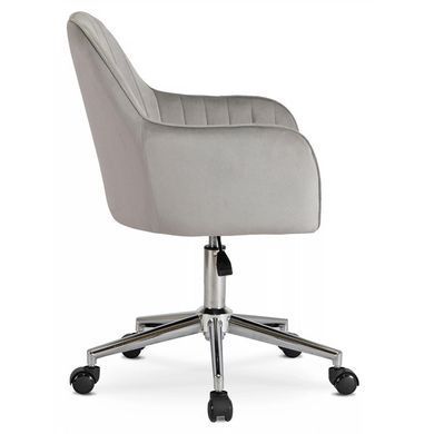 Стул офисный поворотный бархатный MEBEL ELITE TOM Velvet Серый фотография