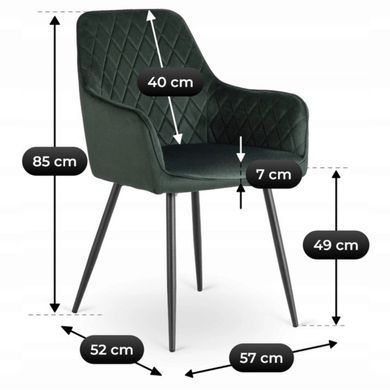Стілець оксамитовий MEBEL ELITE BRESSO Velvet Зелений фотографія