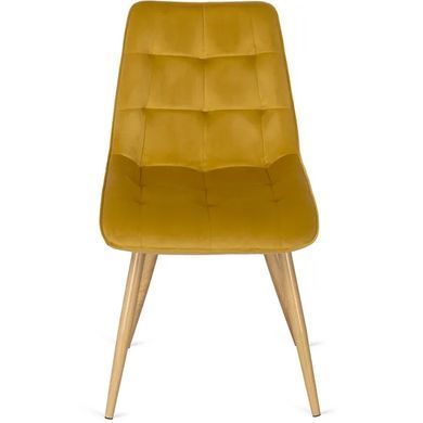 Стілець оксамитовий MEBEL ELITE RODRI Velvet Гірчиця / Натуральний фотографія