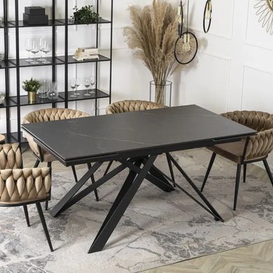 Стол раскладной MEBEL ELITE MAXIME 160(240)х91 см Черный мрамор фотография