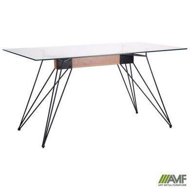 Стіл обідній Каттані AMF 150X80 Чорний /Скло Прозоре фотографія