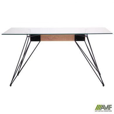 Стіл обідній Каттані AMF 150X80 Чорний /Скло Прозоре фотографія