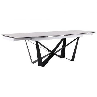 Стіл розкладний Vincent black AMF 160(240)X90 сeramics Tatuario bianco фотографія