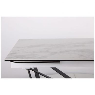 Стіл розкладний Vincent black AMF 160(240)X90 сeramics Tatuario bianco фотографія