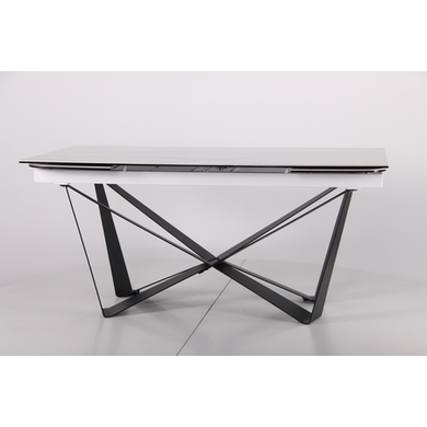 Стіл розкладний Vincent black AMF 160(240)X90 сeramics Tatuario bianco фотографія