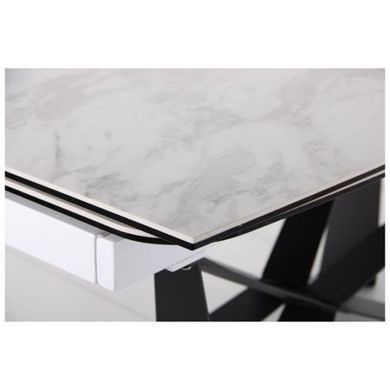 Стіл розкладний Vincent black AMF 160(240)X90 сeramics Tatuario bianco фотографія
