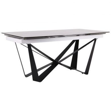 Стіл розкладний Vincent black AMF 160(240)X90 сeramics Tatuario bianco фотографія