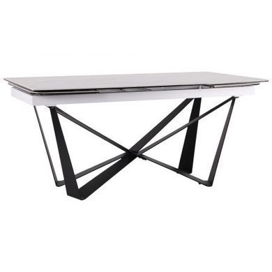 Стіл розкладний Vincent black AMF 160(240)X90 сeramics Tatuario bianco фотографія