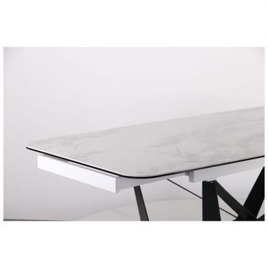 Стіл розкладний Vincent black AMF 160(240)X90 сeramics Tatuario bianco фотографія