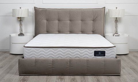 Ліжко ТЕАНА Velvet Prestol 160x200 Беж фотографія