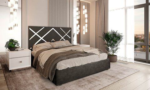 Кровать МЕДЖИК Prestol 160x200 Графит фотография