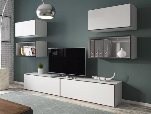 Стенка ROCO 3 Cama Белый Мат / Черный Мат / Белый Мат фотография