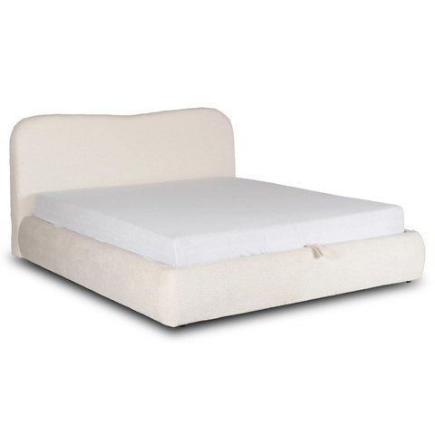 Кровать двуспальная MEBEL ELITE BRISTOL 160x200 см Кремовая фотография