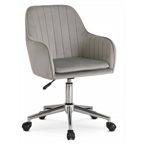 Стілець офісний поворотний оксамитовий MEBEL ELITE TOM Velvet Сірий фотографія