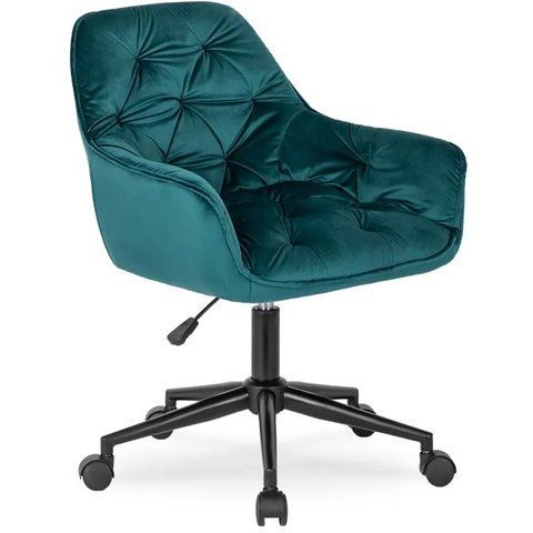 Стул офисный поворотный бархатный MEBEL ELITE MILAN 2 Velvet Бирюзовый / Черный фотография