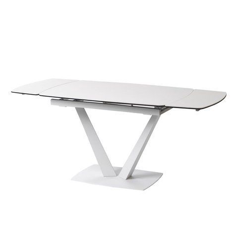 Стол раскладной ELVI PURE WHITE Concepto 120(180)x80 Керамика Матовый Белый фотография