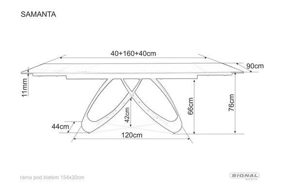 Стіл Обідній SAMANTA Signal 160(240)X90 Чорний Мармур / Чорний мат фотографія