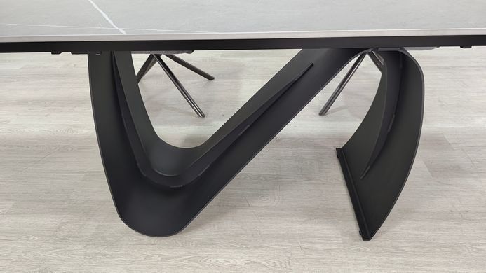 Стіл розкладний JULIAN CERAMIC Intarsio 160(240)*90 сірий мат/чорний фотографія